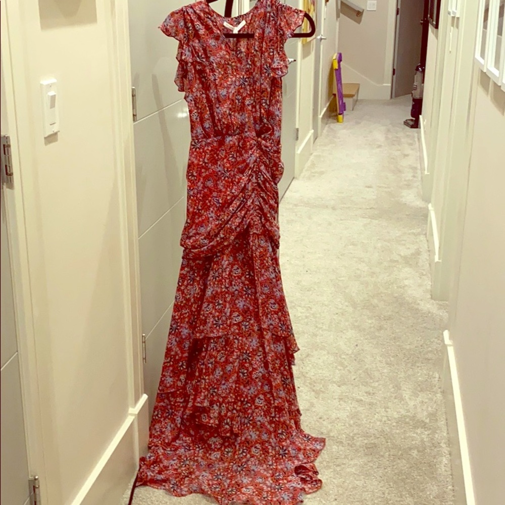 Veronica Beard size 4 long red print dress